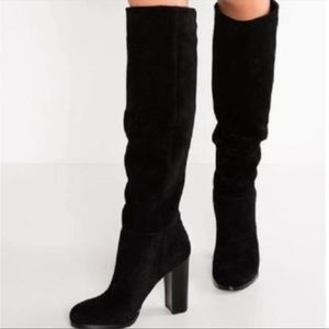 Sam Edelman Victoria Tall Suede Boot Black Knee High Womens Size 8.5